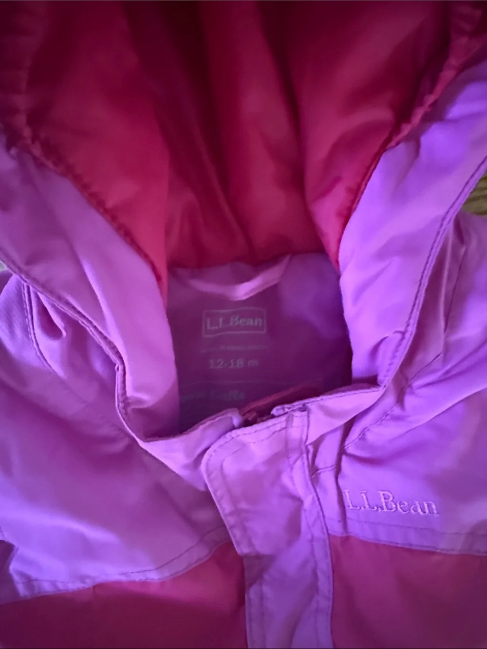 L.L. Bean Girls' Pink and Light Pink Hooded Snowsuit